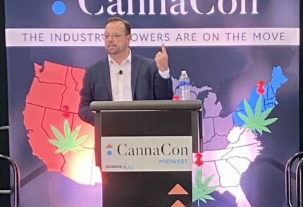 Firebolt speaking to audience at CannaCon