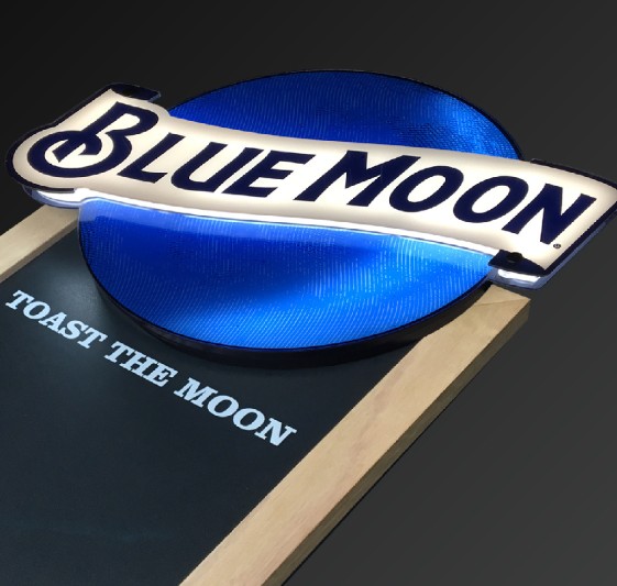 Illuminated signage for Blue Moon