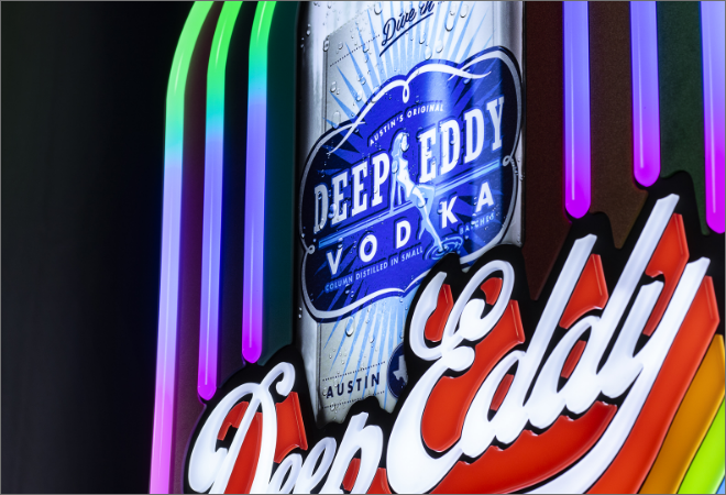 Illuminated Eco-Neon sign for Deep Eddy vodka