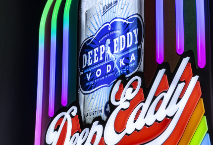 Illuminated Eco-Neon sign for Deep Eddy vodka