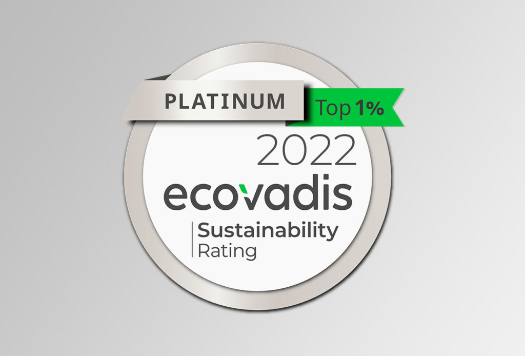 Platinum 2022 ecovadis sustainability rating badge
