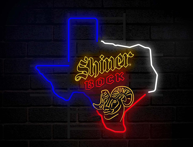 Neon sign for Shiner Bock