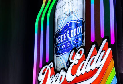 Illuminated Eco-Neon sign for Deep Eddy vodka