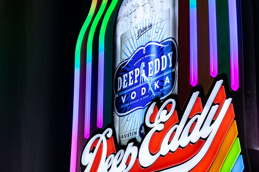 Illuminated Eco-Neon sign for Deep Eddy vodka