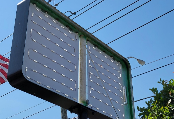 Pollo Tropical outdoor signage in construction