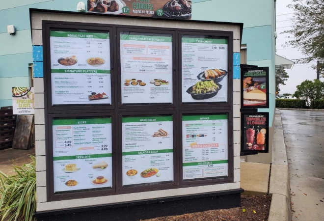 Outdoor menu signage