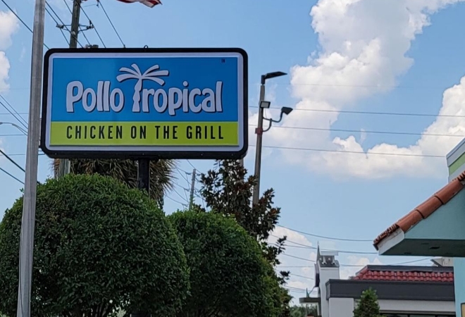 Outdoor sign for Pollo Tropical